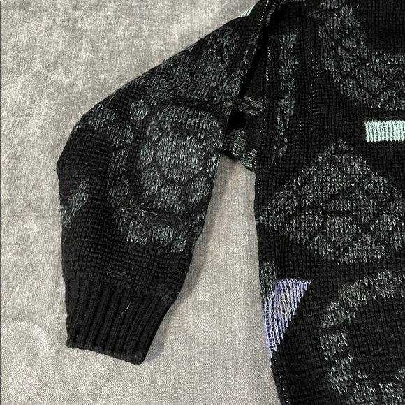 Vintage Asphalt Wool Blend Sweater Made in Canada Abstract Black Medium - Picture 10 of 10